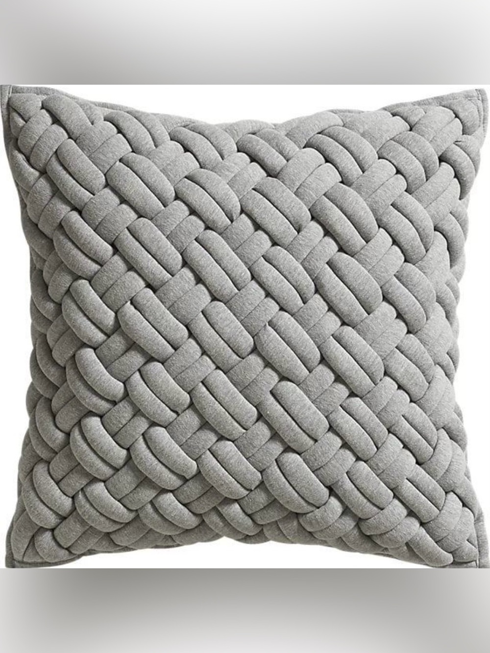 CB2 Jersey Interknit Pillow Grey (2x)